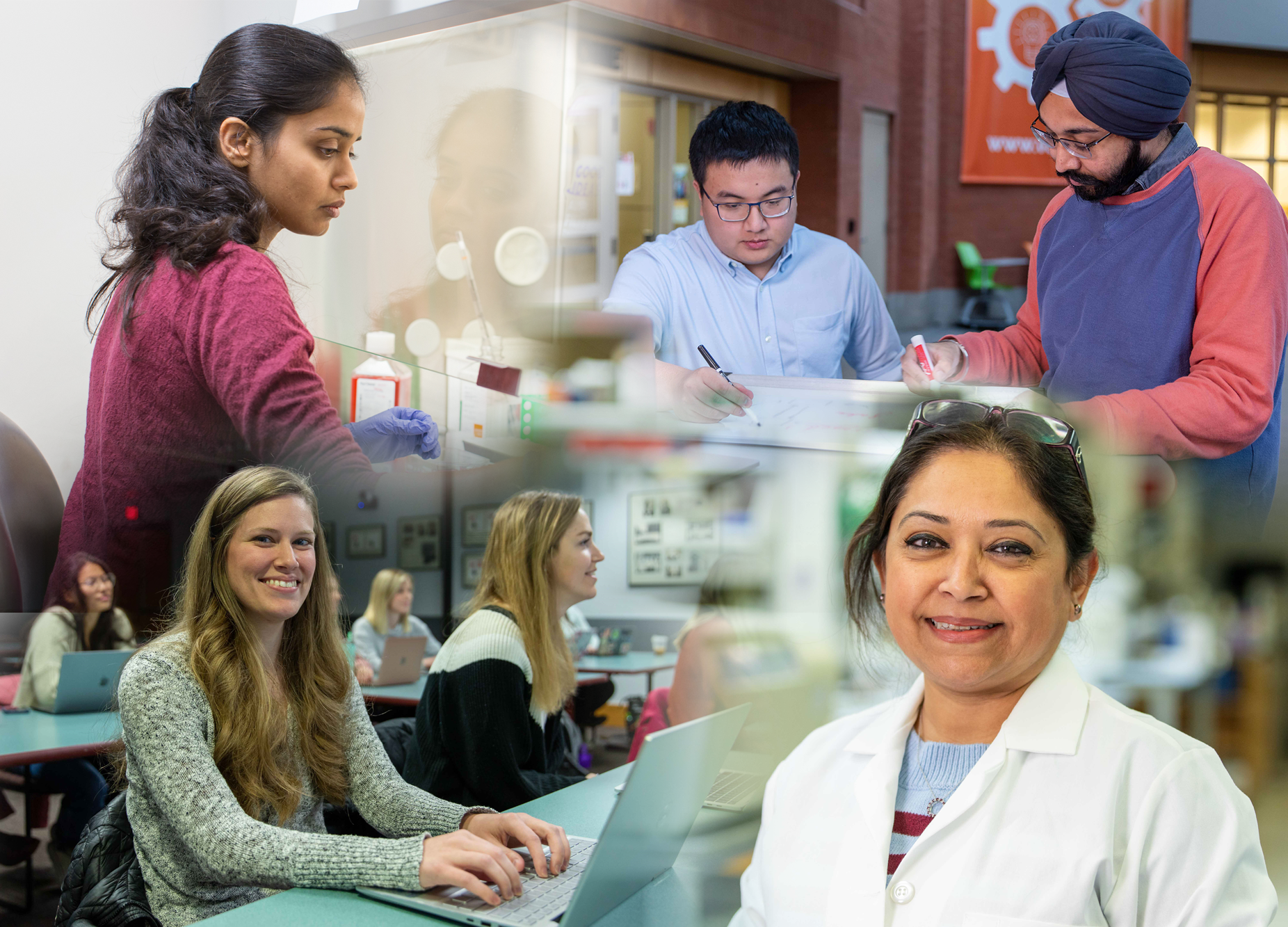 Collage of diverse VCU SOM students